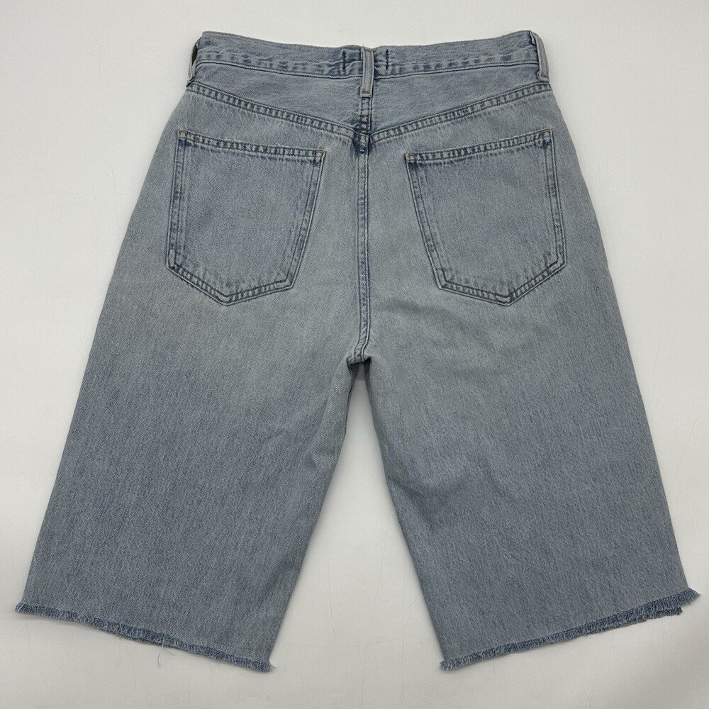 AGOLDE Criss Cross Upsized Women's Size 27 Light Wash Cut-Off Denim Jean Shorts - Picture 8 of 11